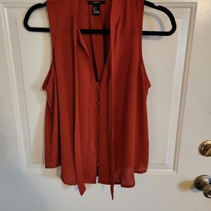 Orange button front blouse
